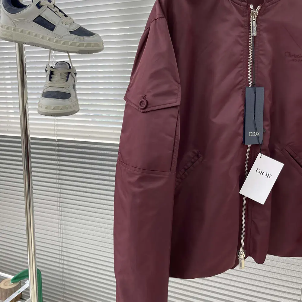 Dior Women Christian Dior Couture Bomber Jacket Burgundy Technical Fabric - image 4