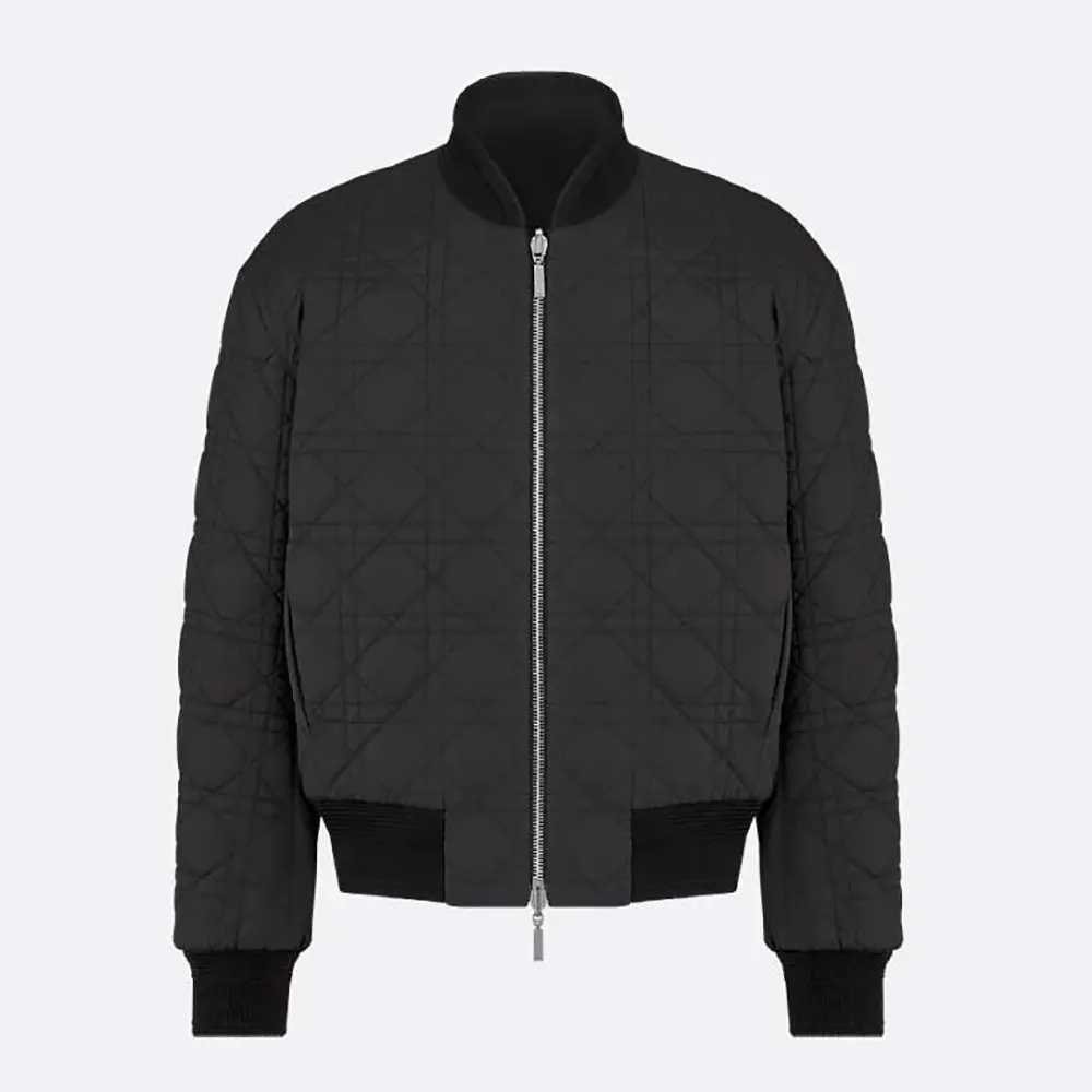 Front view of Dior Women Christian Dior Couture Reversible Jacket Black
