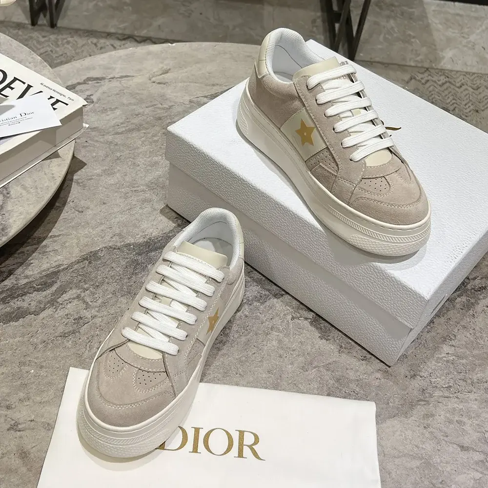 Dior Women Dior Star Platform Sneaker Light Beige Suede Calfskin - image 5