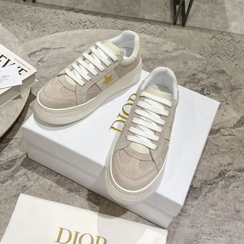 Dior Women Dior Star Platform Sneaker Light Beige Suede Calfskin - image 4