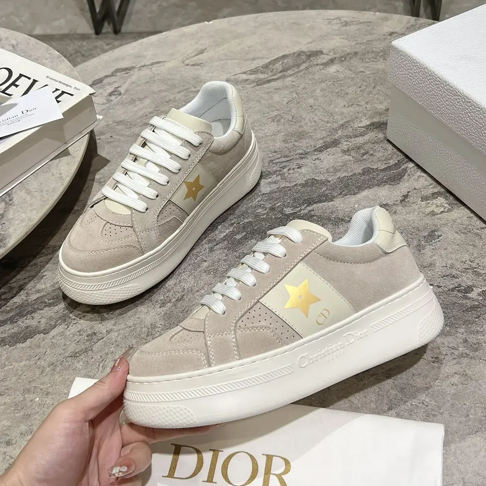 Dior Women Dior Star Platform Sneaker Light Beige Suede Calfskin - image 6