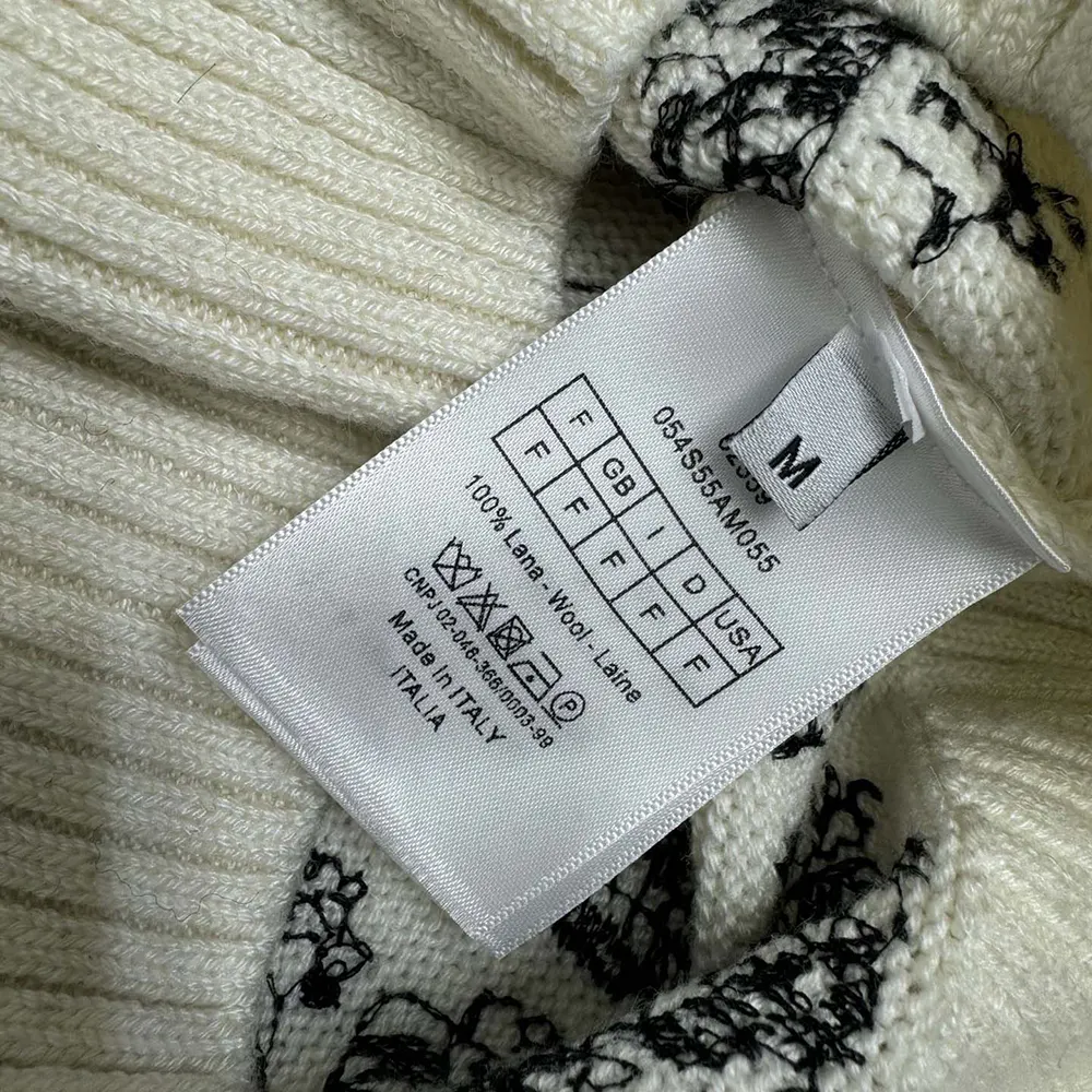 Dior Women DiorAlps Mock-Neck Cardigan White and Black Wool and Cashmere Knit - image 10