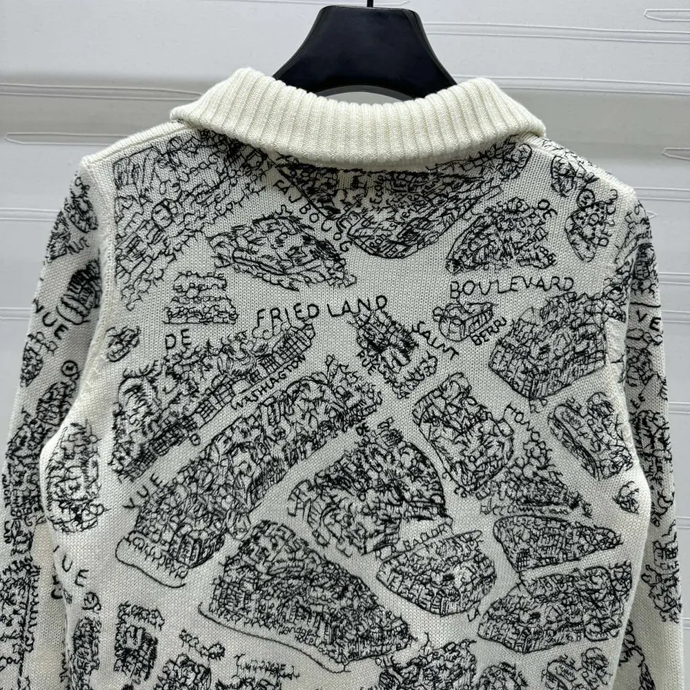 Dior Women DiorAlps Mock-Neck Cardigan White and Black Wool and Cashmere Knit - image 7