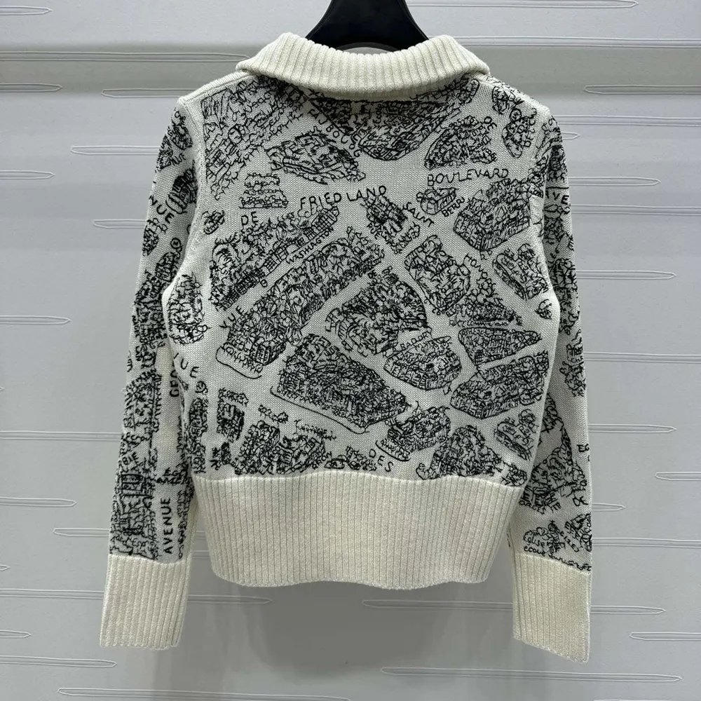 Side profile showing mock-neck and trim details on Dior Women DiorAlps Cardigan