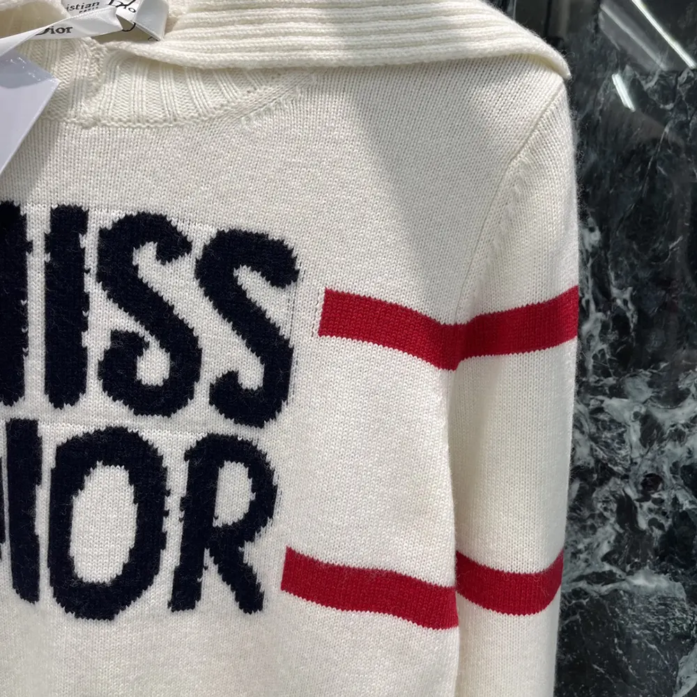 Dior Women DiorAlps Mock Neck Sweater White Virgin Wool and Cashmere Knit - image 7