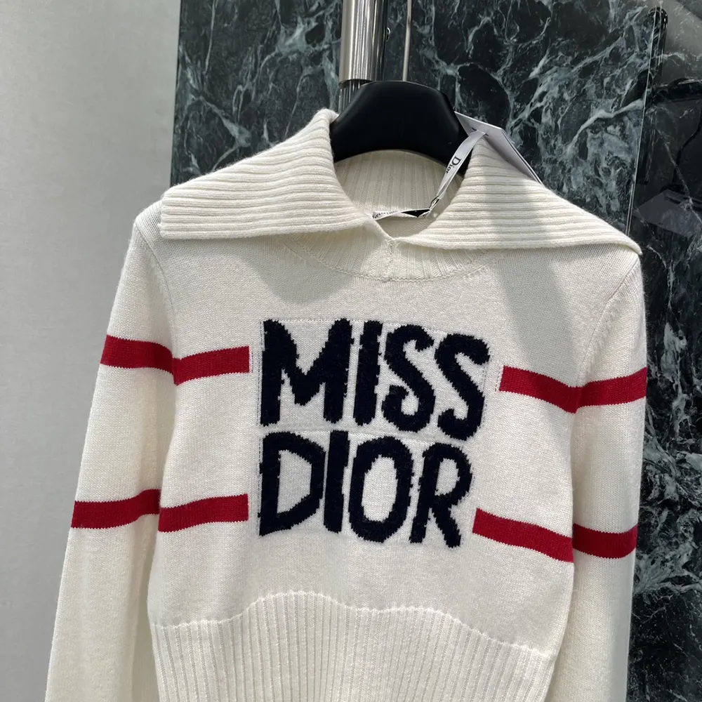 Dior Women DiorAlps Mock Neck Sweater White Virgin Wool and Cashmere Knit - image 4