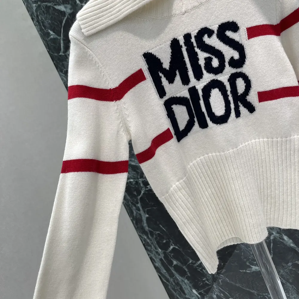 Dior Women DiorAlps Mock Neck Sweater White Virgin Wool and Cashmere Knit - image 8