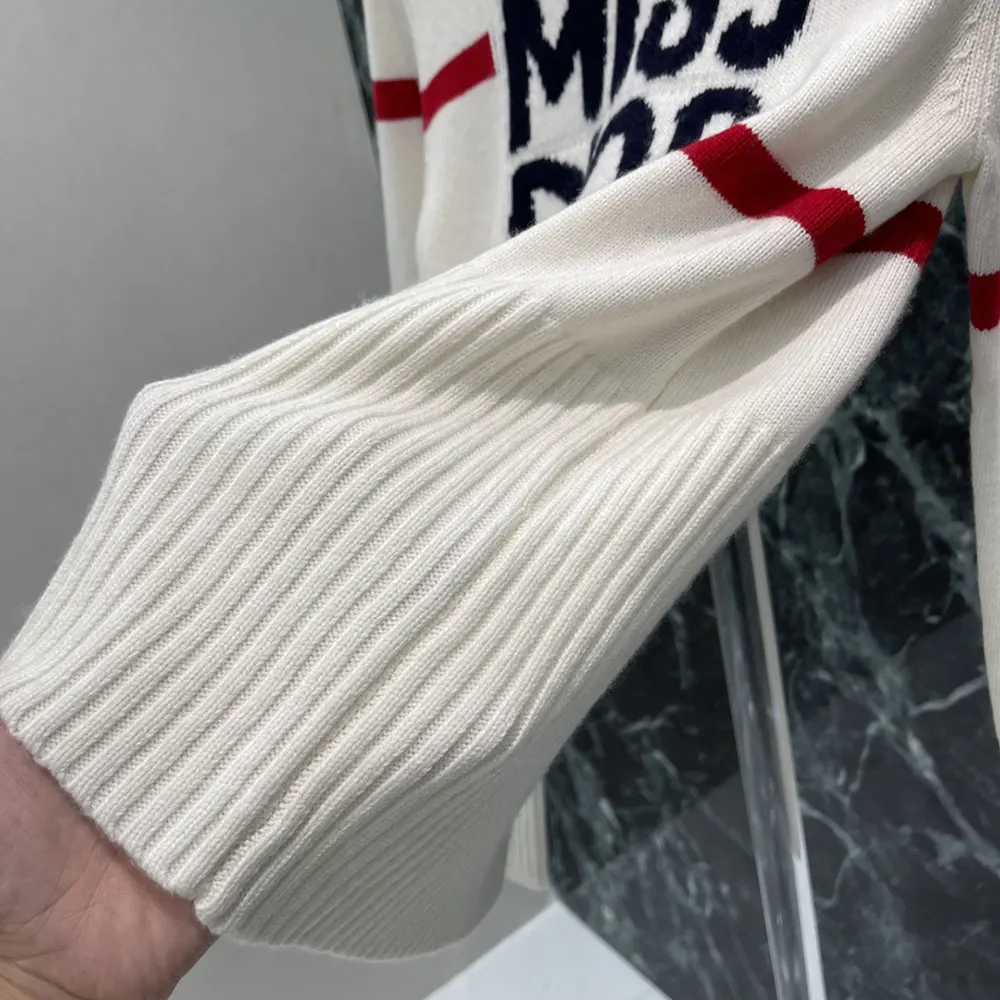 Dior Women DiorAlps Mock Neck Sweater White Virgin Wool and Cashmere Knit - image 9