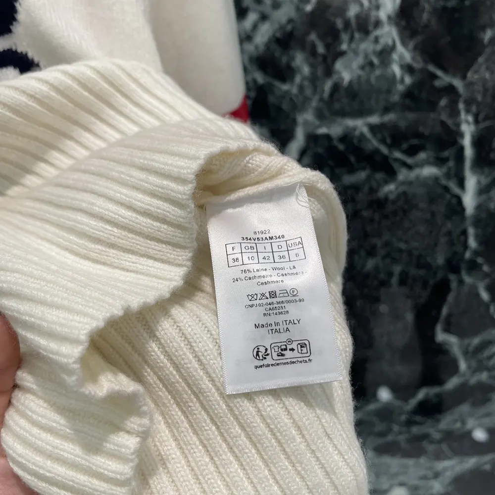 Dior Women DiorAlps Mock Neck Sweater White Virgin Wool and Cashmere Knit - image 10