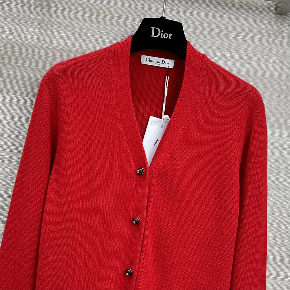Dior Women Dioramour Twinset Red Cashmere Knit - image 4