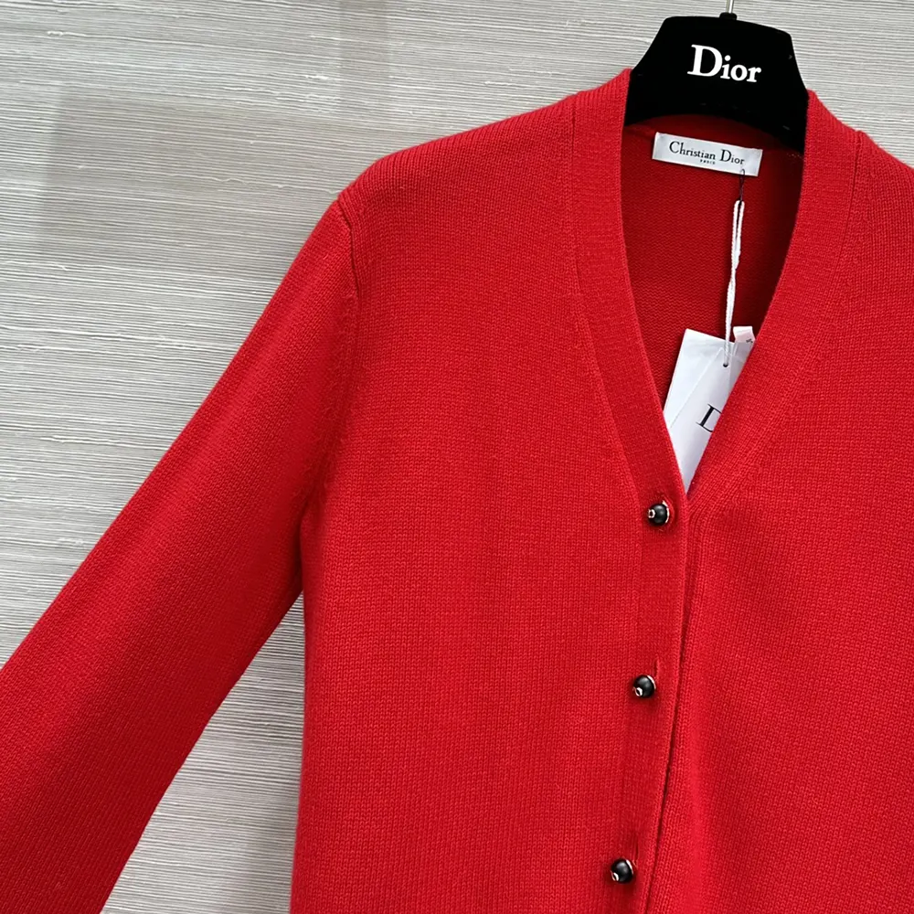 Dior Women Dioramour Twinset Red Cashmere Knit - image 5