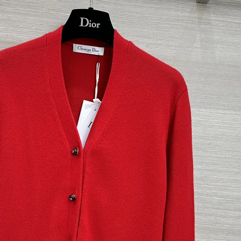 Dior Women Dioramour Twinset Red Cashmere Knit - image 6