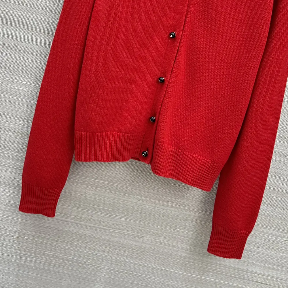 Dior Women Dioramour Twinset Red Cashmere Knit - image 9