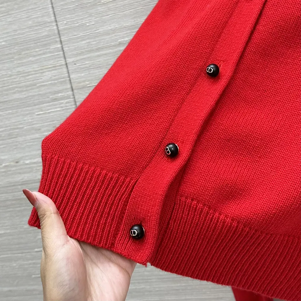 Dior Women Dioramour Twinset Red Cashmere Knit - image 7
