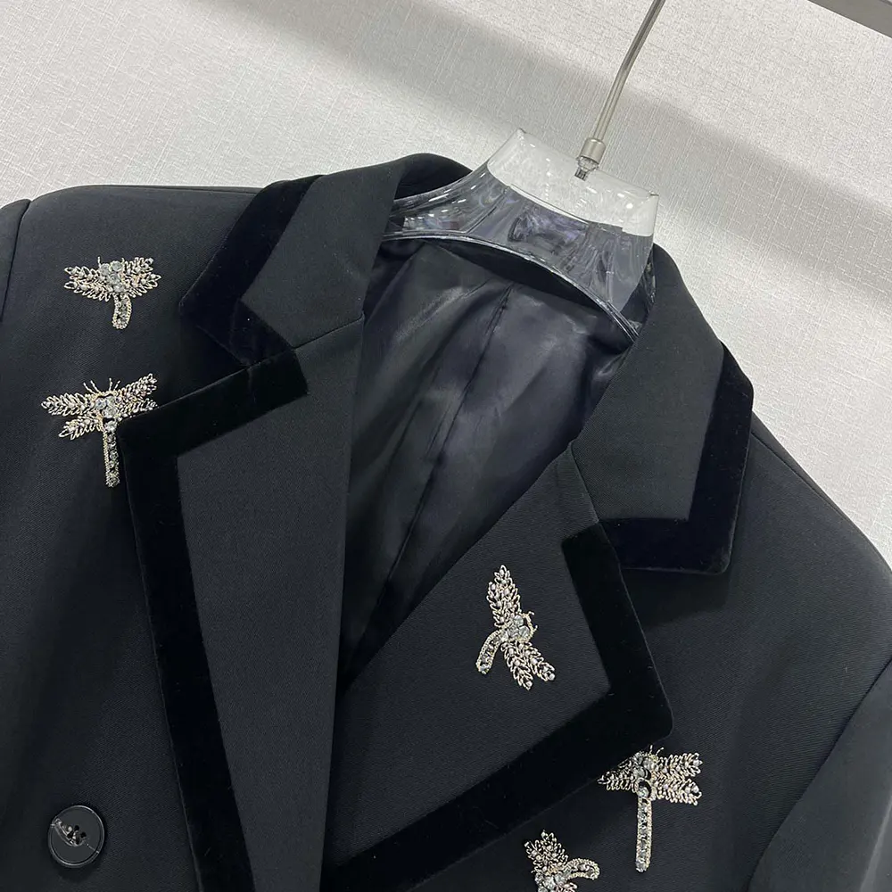 Dior Women Embroidered Marlène Jacket Black Wool and Mohair with Dragonfly Motif - image 7