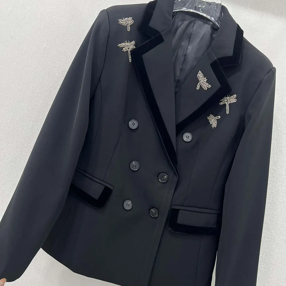 Dior Women Embroidered Marlène Jacket Black Wool and Mohair with Dragonfly Motif - image 5