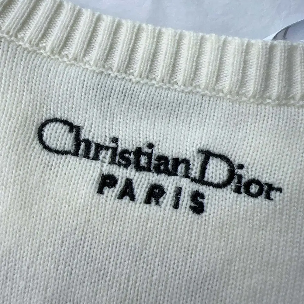Dior Women Embroidered Sweater White Cashmere Knit with Multicolor Dior 4 Saisons Été Motif - image 7