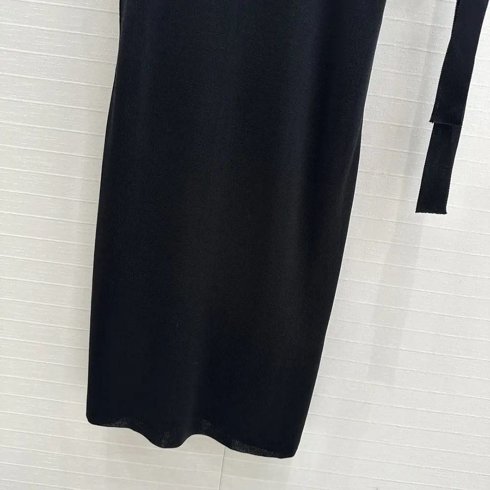 Dior Women Embroidered Tunic Black Silk Ribbed Knit - image 9