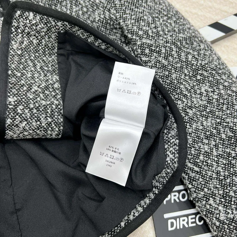 Dior Women Jacket Black Wool-Blend Heathered Textured Knit - image 11
