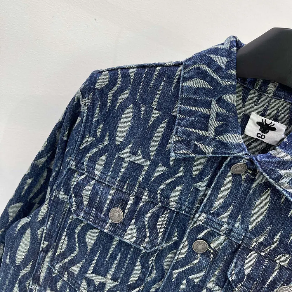 Dior Men Jacket Cotton Denim with Blue Miss Dior Allover Motif - image 5