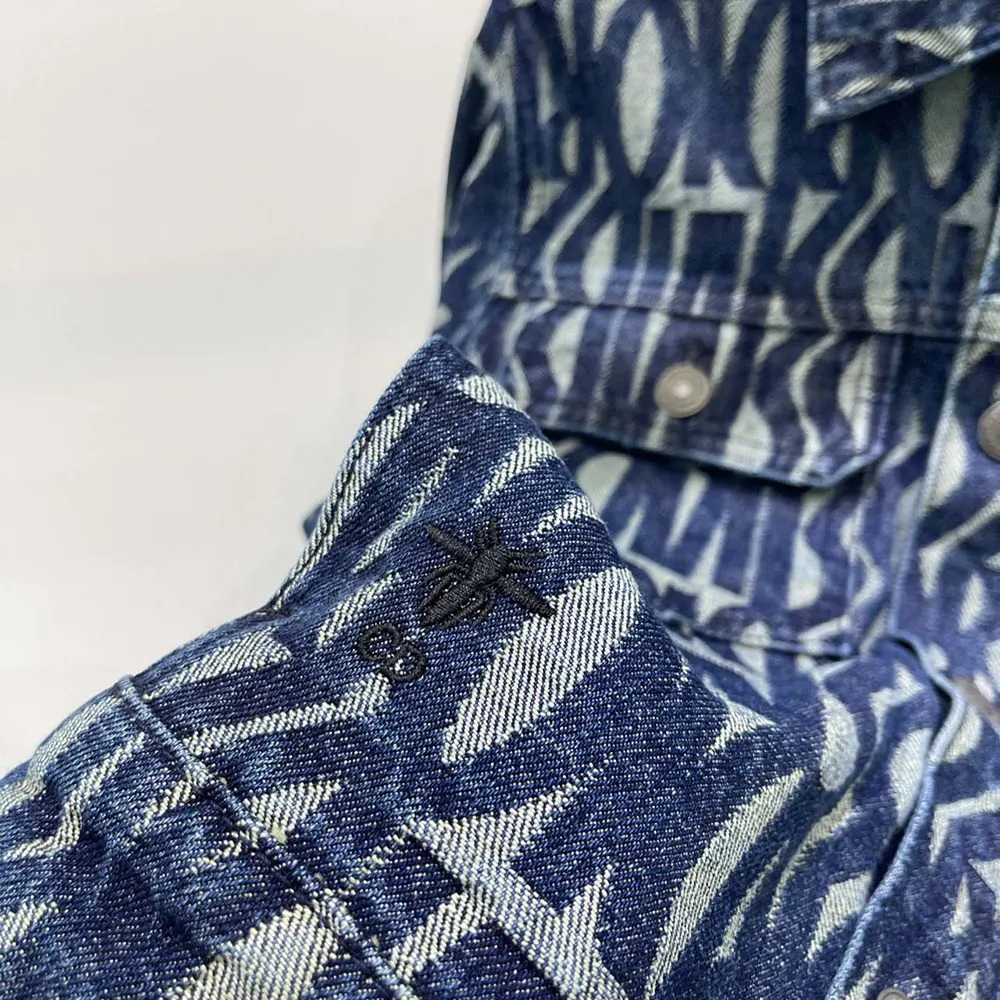 Dior Men Jacket Cotton Denim with Blue Miss Dior Allover Motif - image 7
