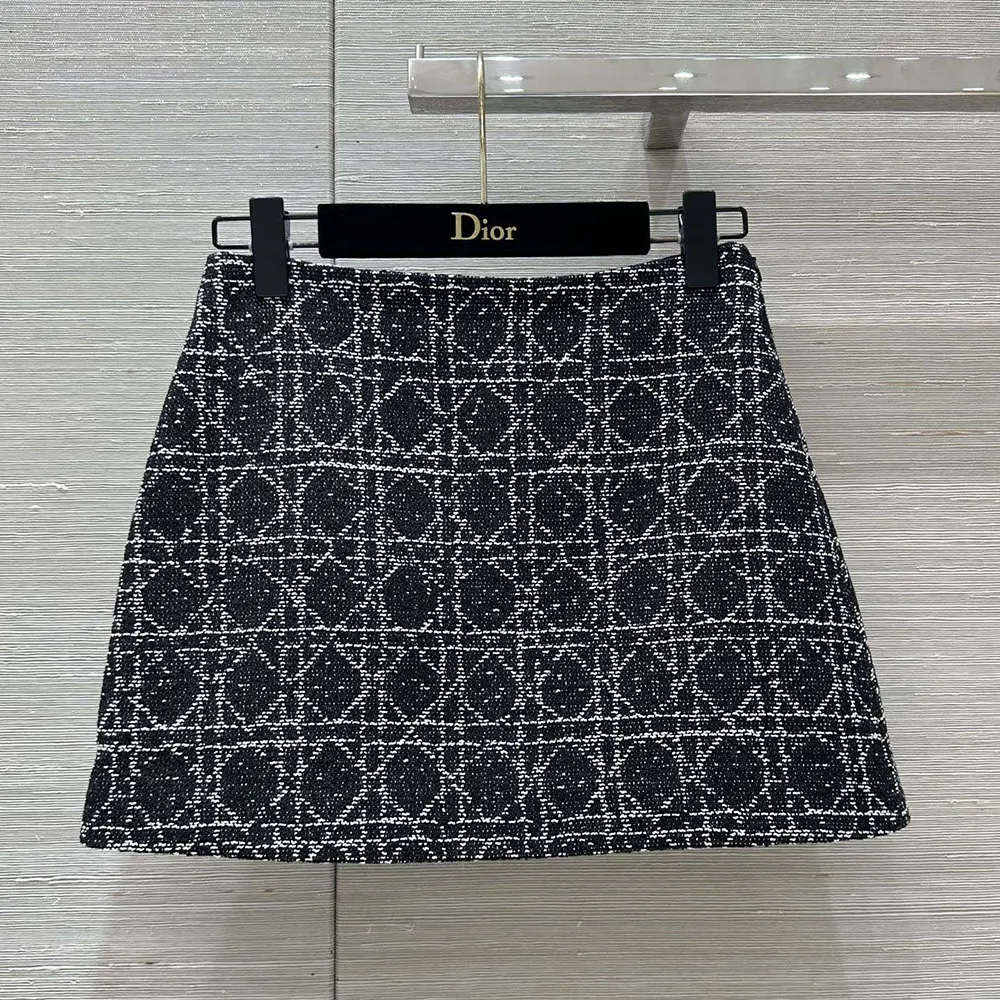 Close-up detail of Macrocannage quilting on Dior Women Macrocannage Miniskirt