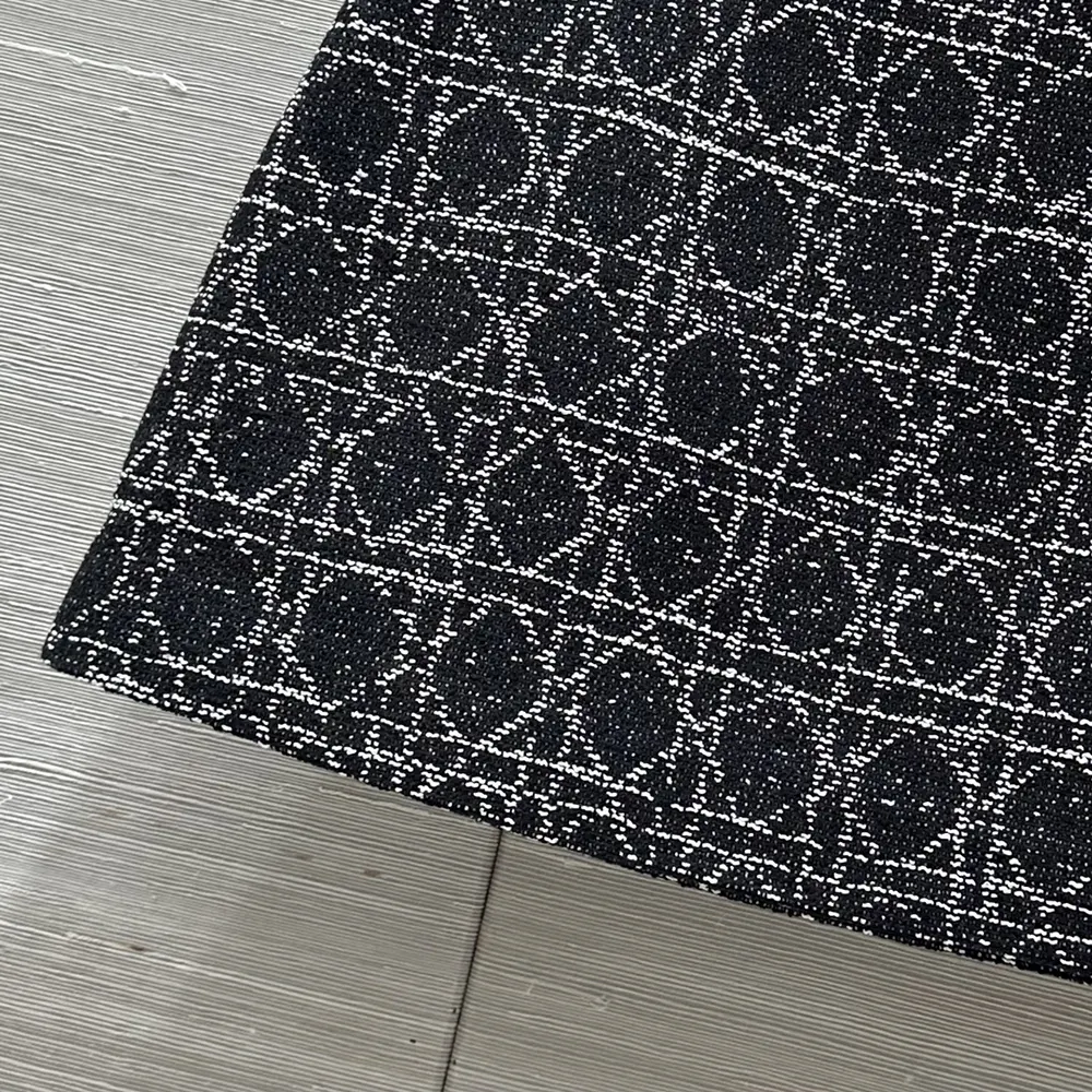 Dior Women Macrocannage Miniskirt Black and White Technical Cotton Tweed - image 8