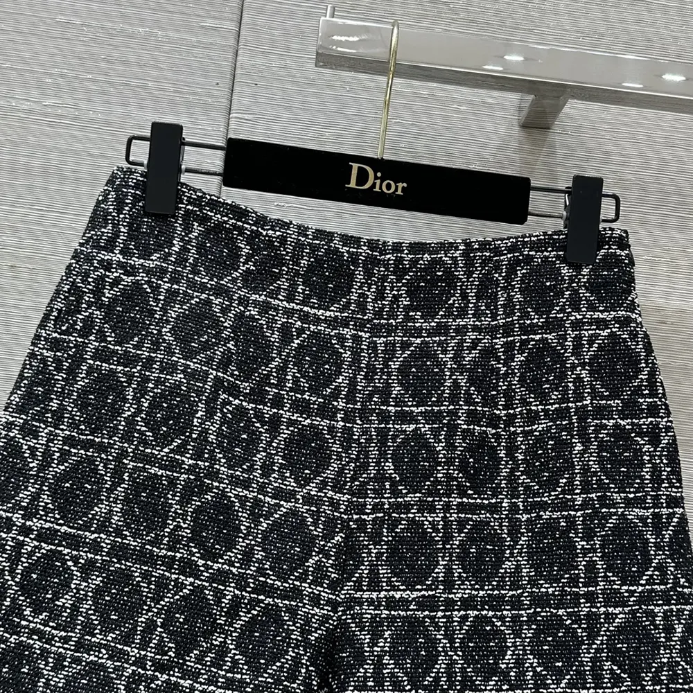 Dior Women Macrocannage Shorts Black and White Cotton Blend Tweed - image 4