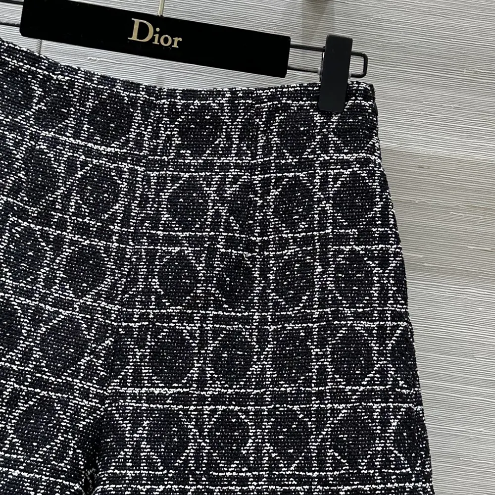 Dior Women Macrocannage Shorts Black and White Cotton Blend Tweed - image 6