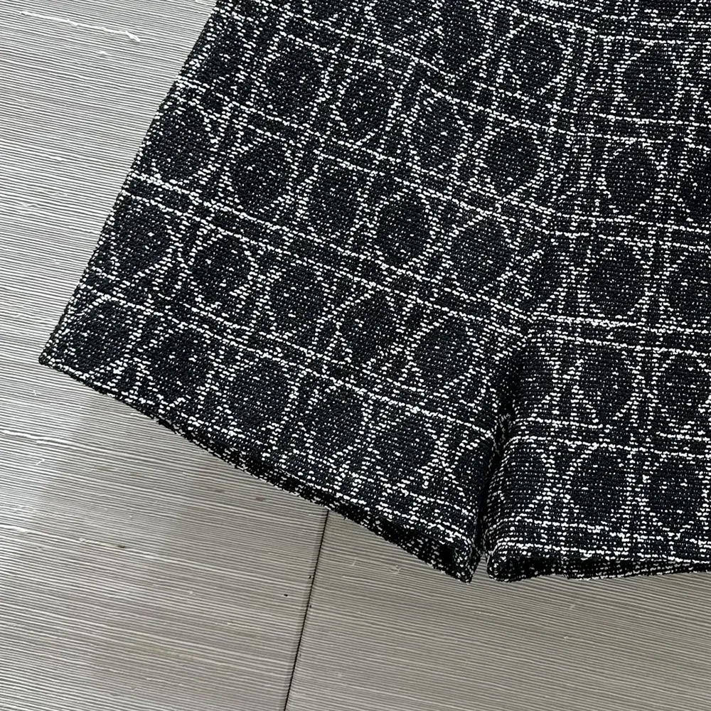 Dior Women Macrocannage Shorts Black and White Cotton Blend Tweed - image 8