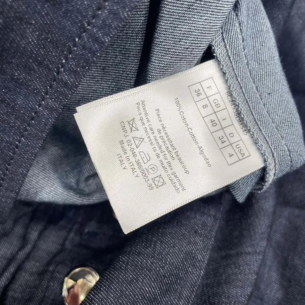 Dior Women Mid-Length Skirt with Snaps Deep Blue Cotton Denim - image 8