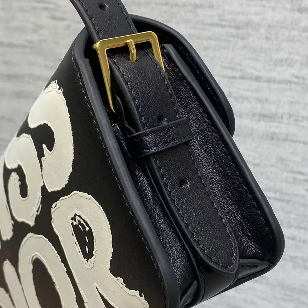 Dior Women Miss Dior Flap Bag Black and White Miss Dior Graffiti Printed Calfskin - image 7