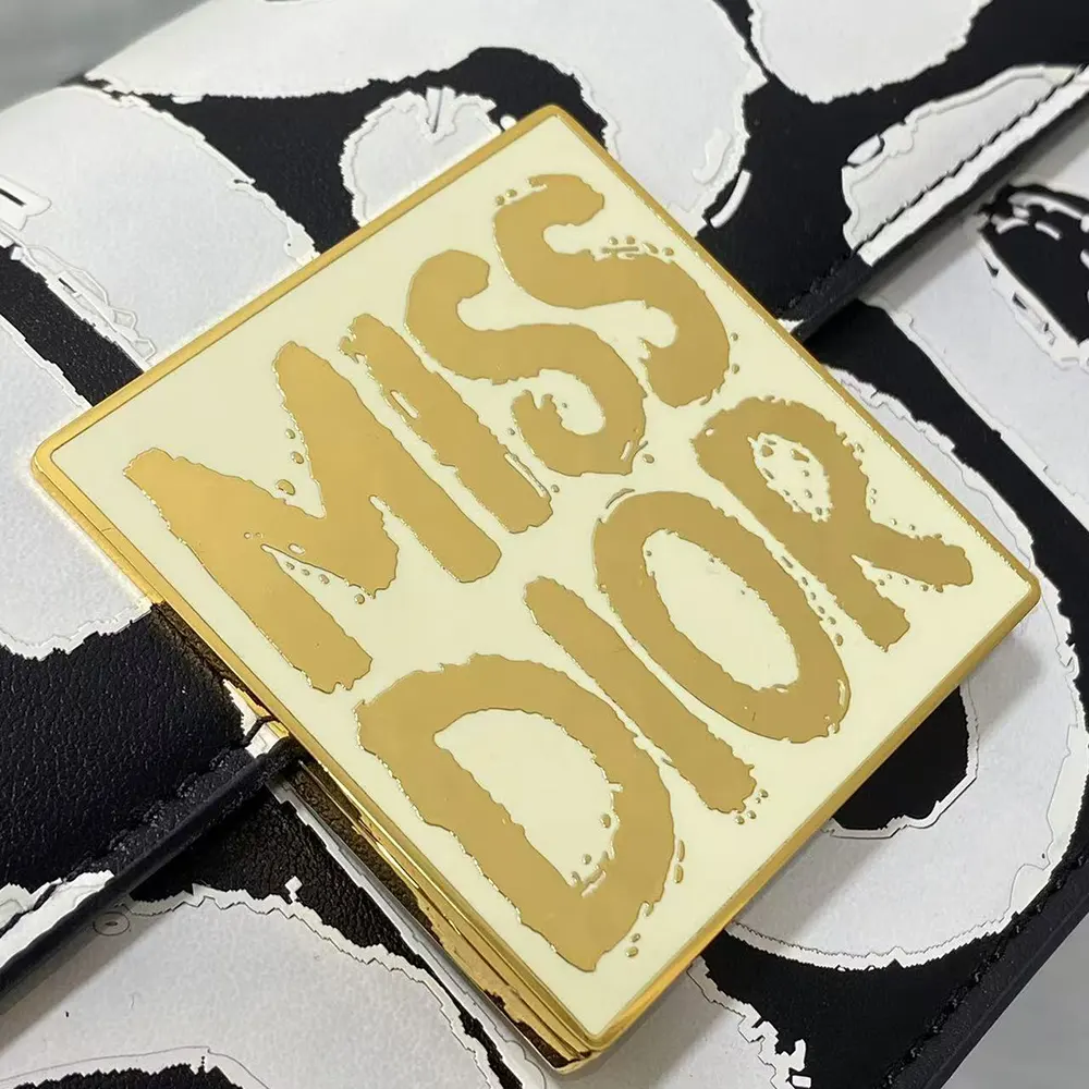 Dior Women Miss Dior Flap Bag Black and White Miss Dior Graffiti Printed Calfskin - image 8