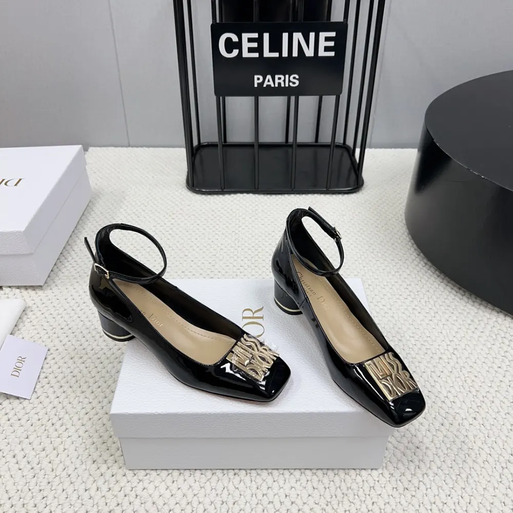 Rear angle highlighting heel and Dior embossed detail on Dior Women Miss Dior Pump