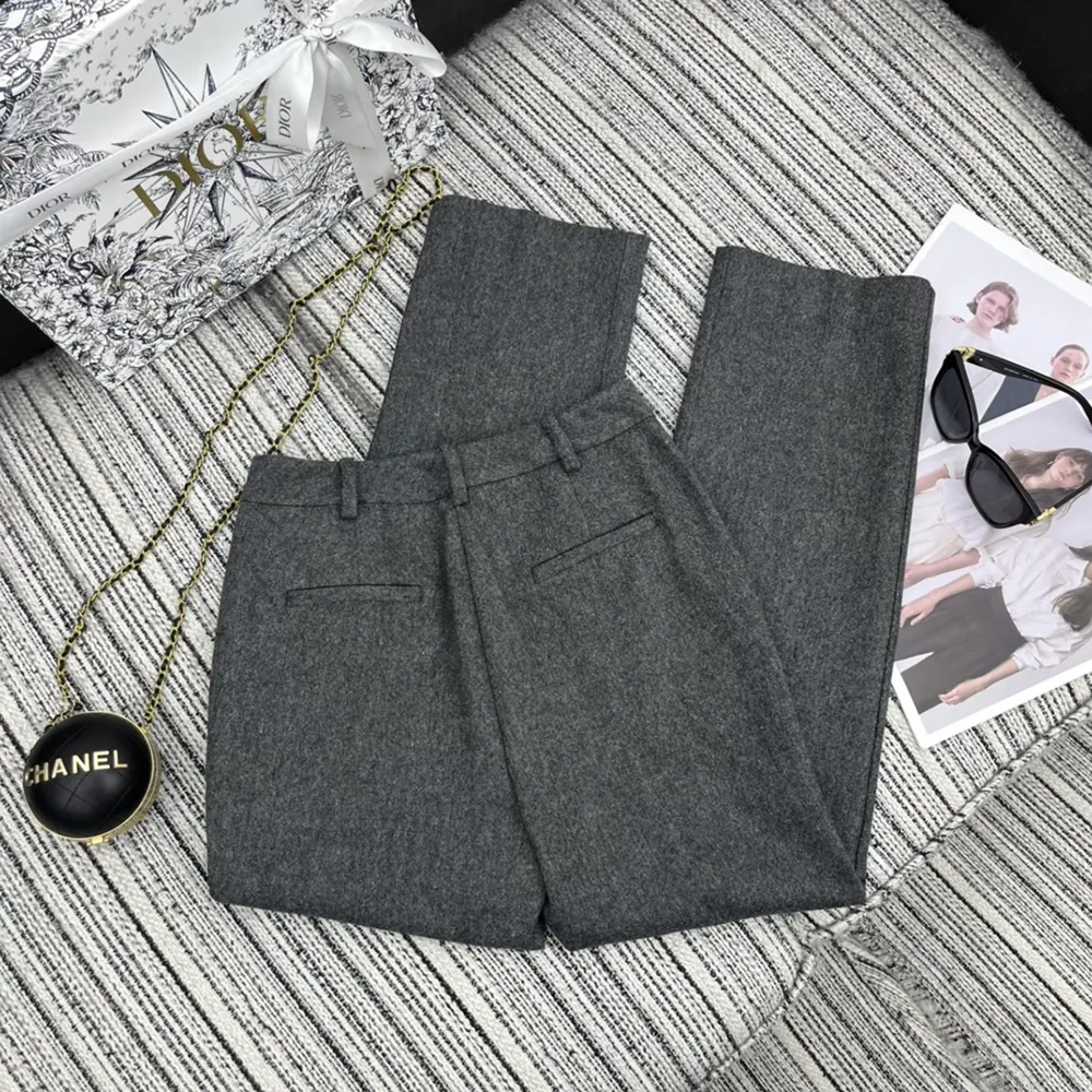 Dior Women Pants Gray Virgin Wool Tweed - image 4
