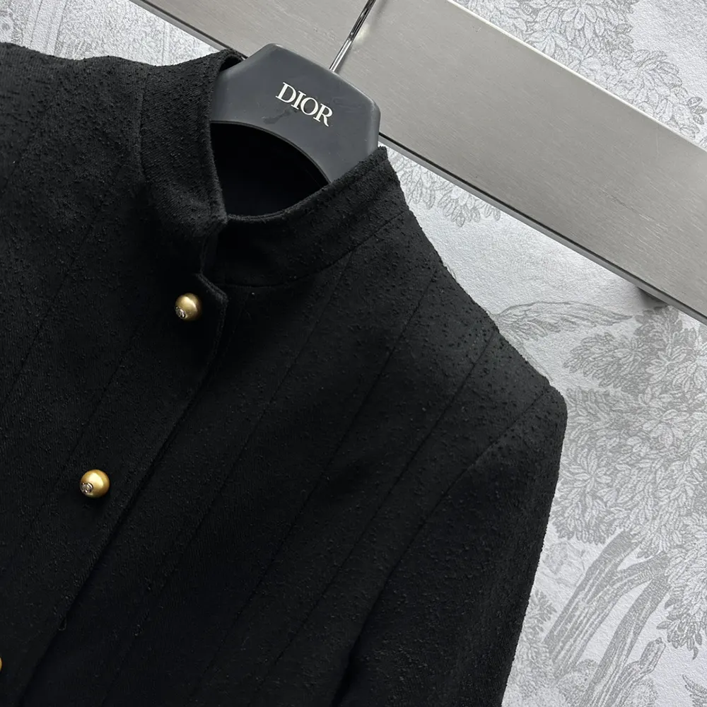 Dior Women Peplum Jacket Black Virgin Wool and Cotton Bouclé Blend - image 6