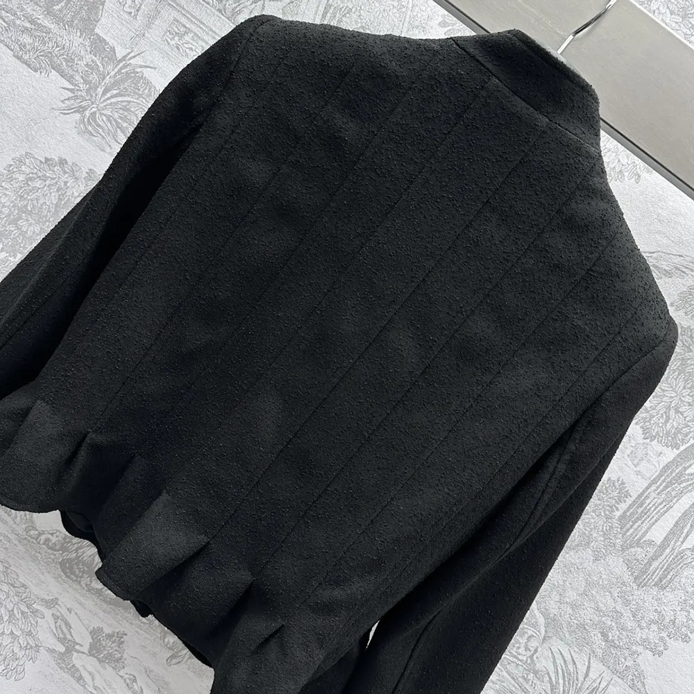 Dior Women Peplum Jacket Black Virgin Wool and Cotton Bouclé Blend - image 5