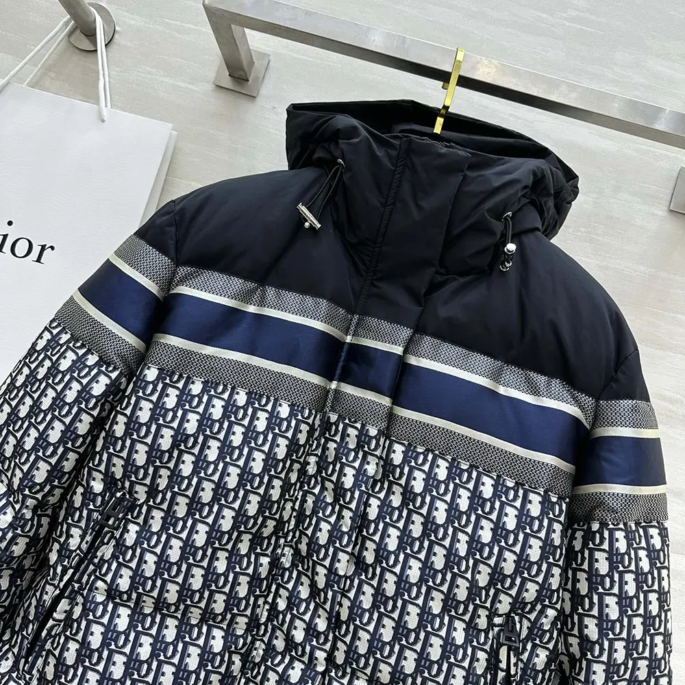 Dior Men Reversible Cropped Puffer Jacket Blue and Ecru Dior Oblique Quilted Technical Taffeta - image 5