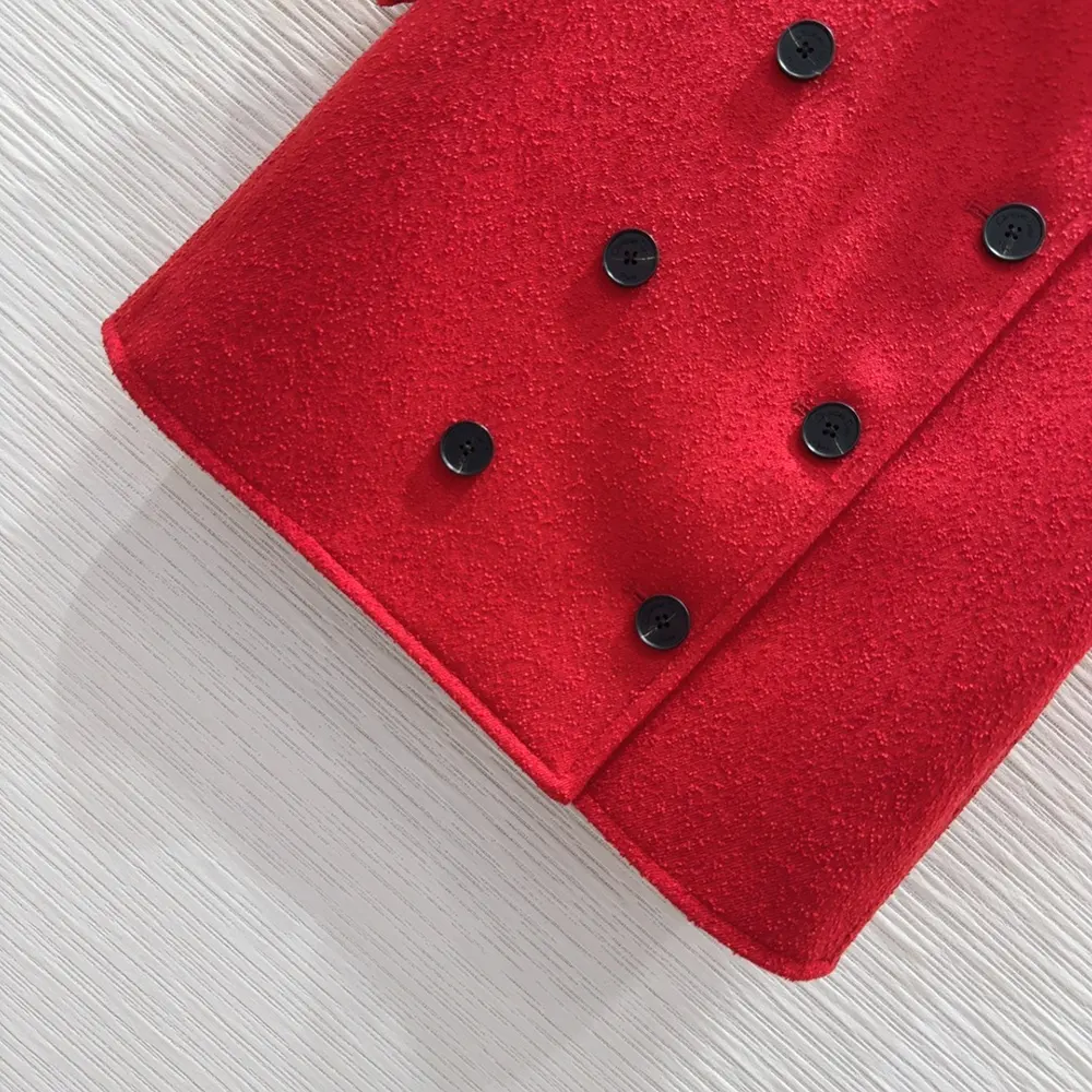Dior Women Short-Sleeved Jacket Red Virgin Wool and Cotton Bouclé Blend - image 8