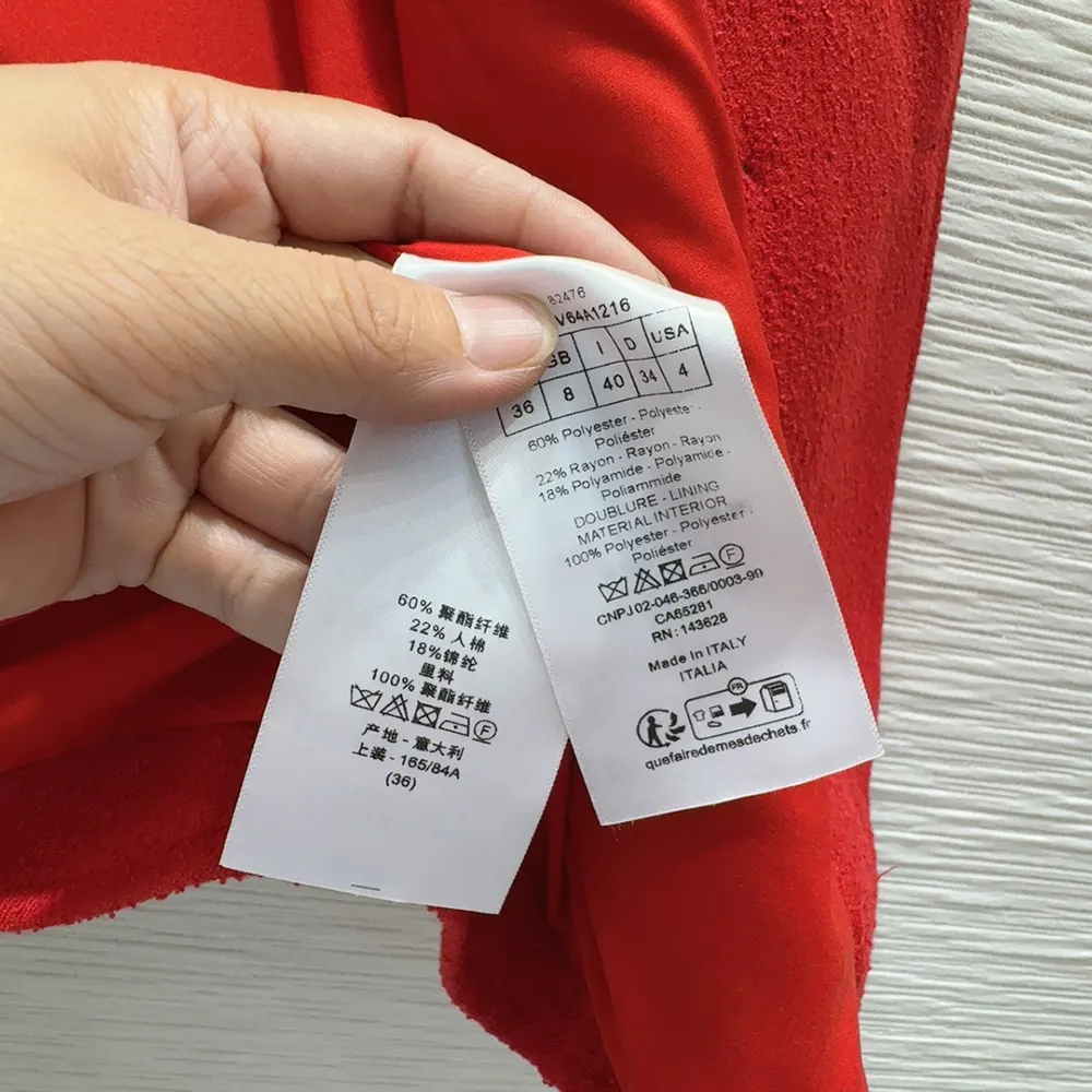 Dior Women Short-Sleeved Jacket Red Virgin Wool and Cotton Bouclé Blend - image 10