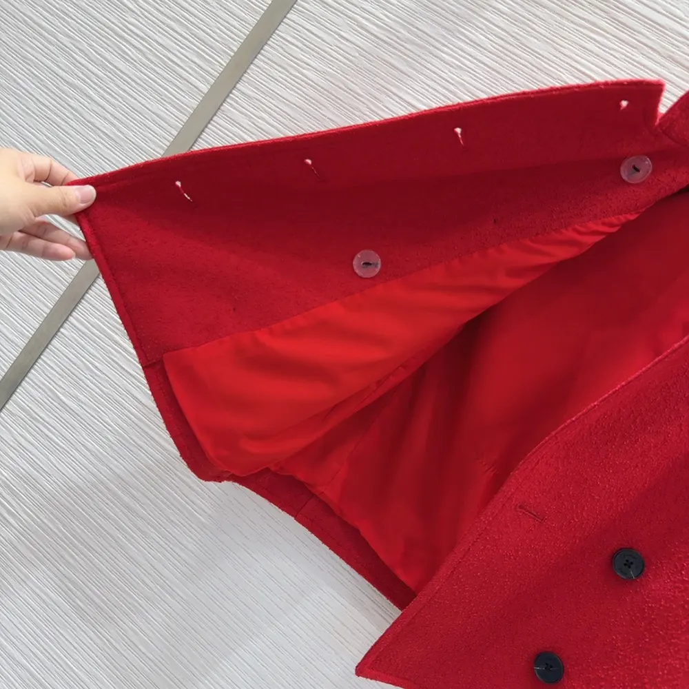 Dior Women Short-Sleeved Jacket Red Virgin Wool and Cotton Bouclé Blend - image 9
