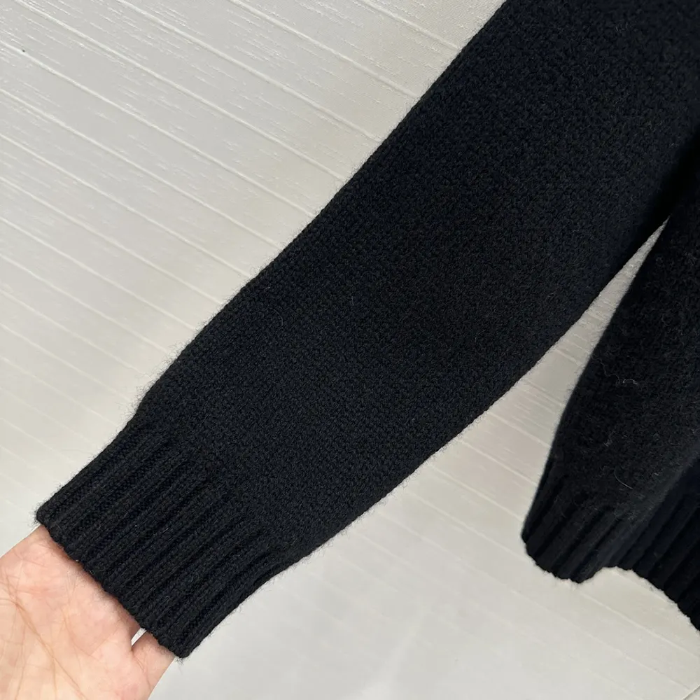 Dior Women Sweater Black Cashmere and Silk Knit with White Miss Dior Graffiti Motif - image 9