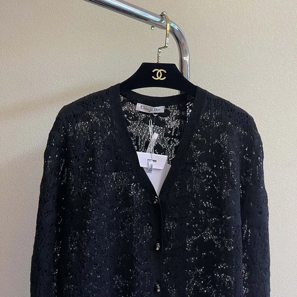 Dior Women Twinset Black Mohair and Wool Blend Lace - image 8
