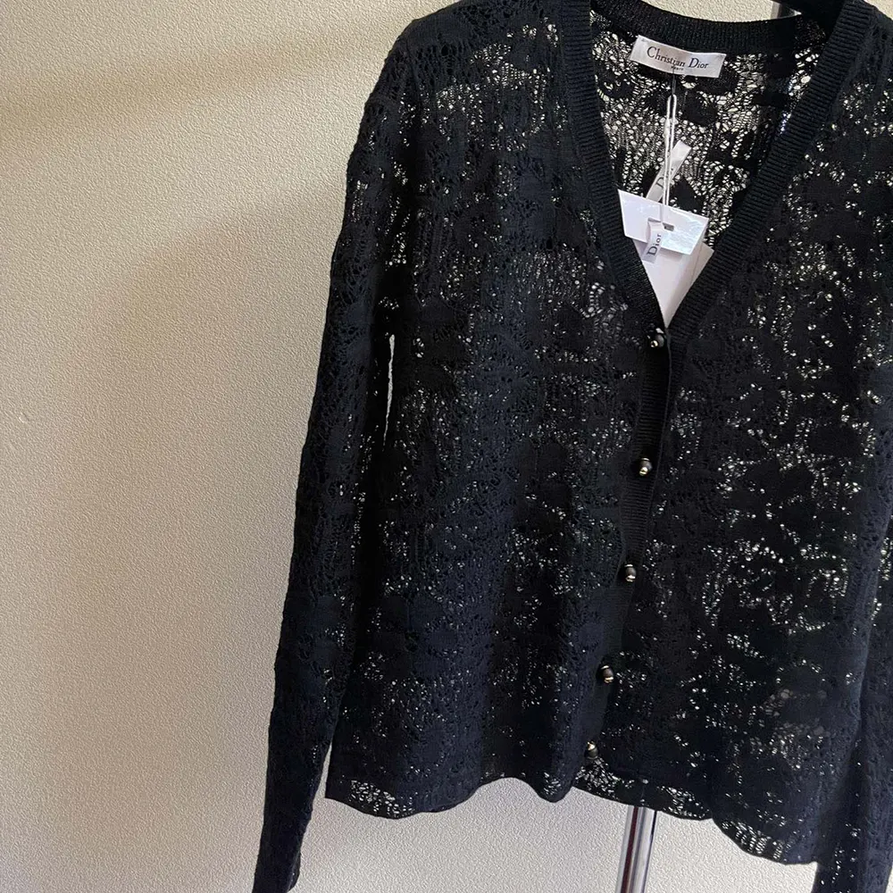 Dior Women Twinset Black Mohair and Wool Blend Lace - image 13