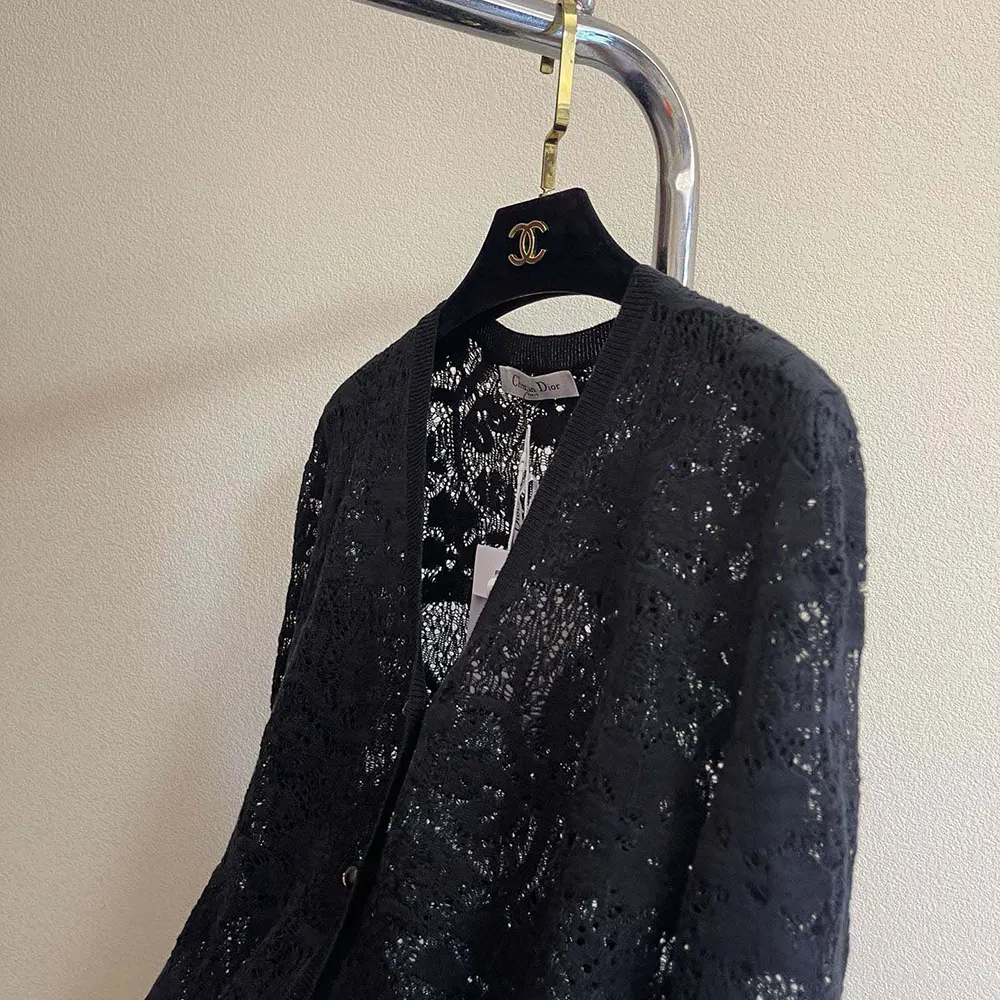 Dior Women Twinset Black Mohair and Wool Blend Lace - image 11