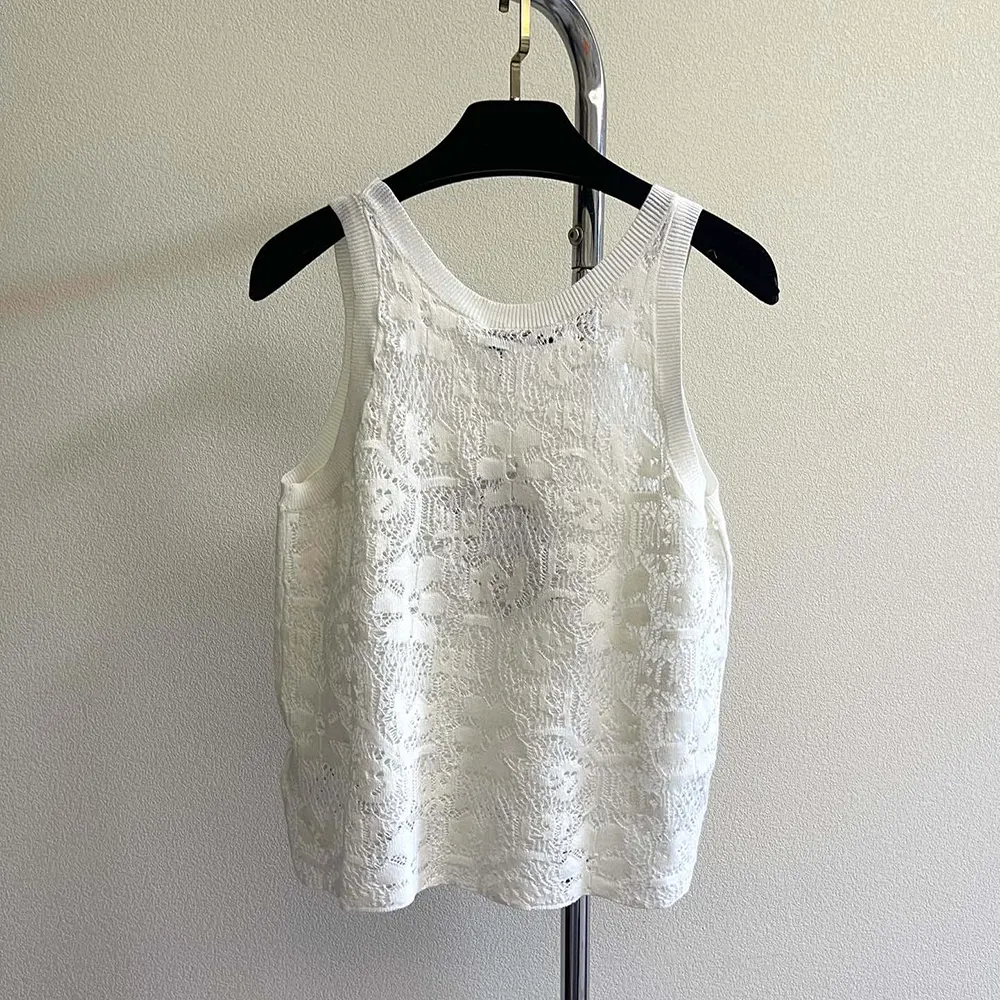 Dior Women Twinset Ecru Mohair and Alpaca Blend Lace - image 4
