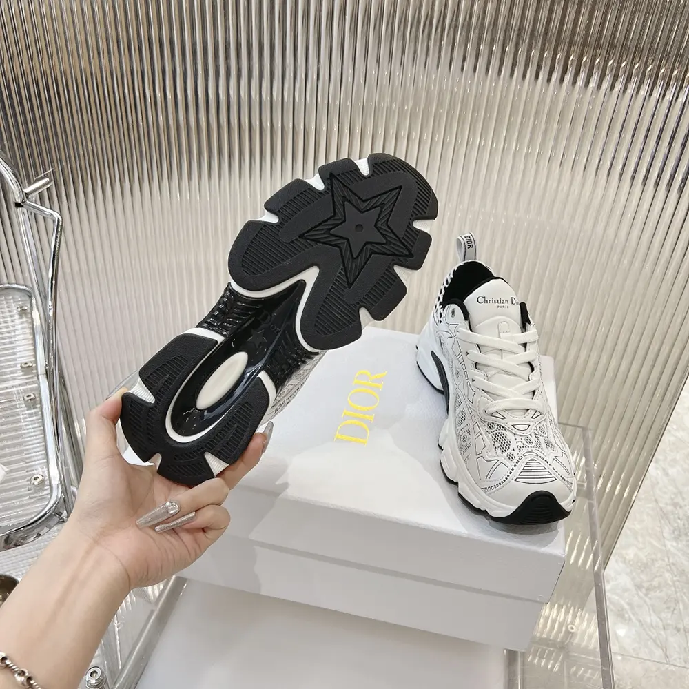 Dior Women Vibe Sneaker White Mesh Printed with Dior Oblique Motif - image 10