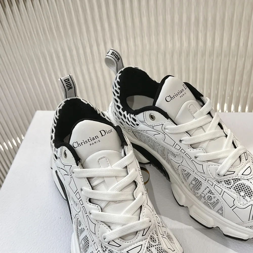 Dior Women Vibe Sneaker White Mesh Printed with Dior Oblique Motif - image 8