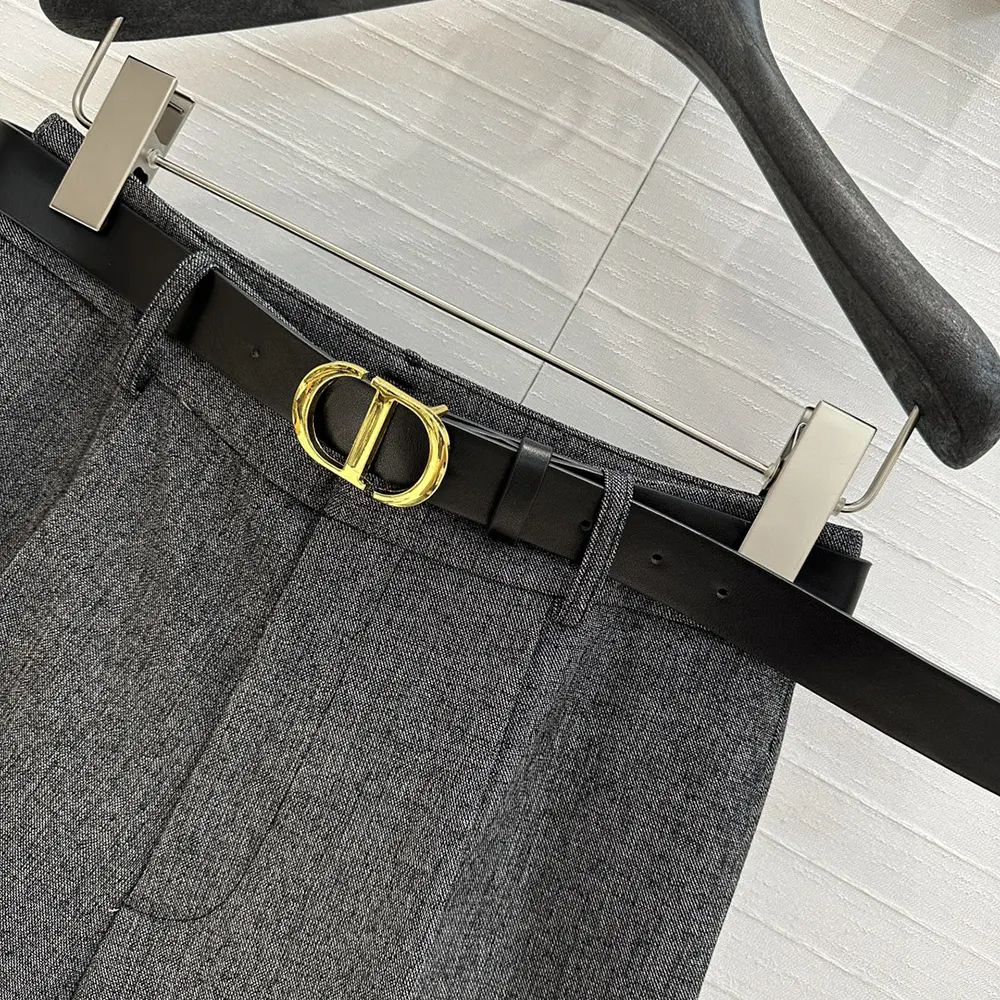 Dior Women Wide-Leg Pants Gray End-on-End Virgin Wool - image 5