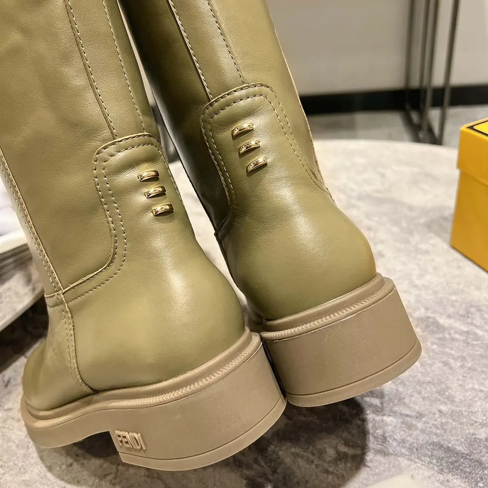 Fendi Women Fendi Filo Green Leather Boots - image 8